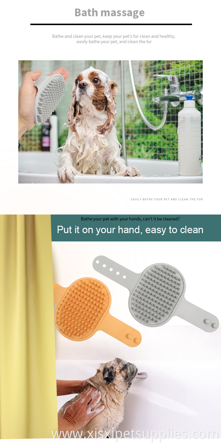 Factory Wholesale Rubber Dog Bath Grooming Brush Pet Dog Bath Brush Comb